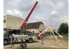 grue de levage maison ossature bois